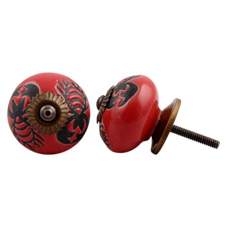 Red Scorpion Painted Knob